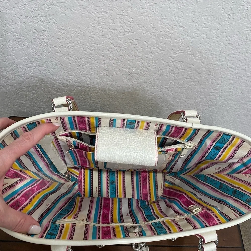 Brighton Cream & Natural Woven Floral Tote